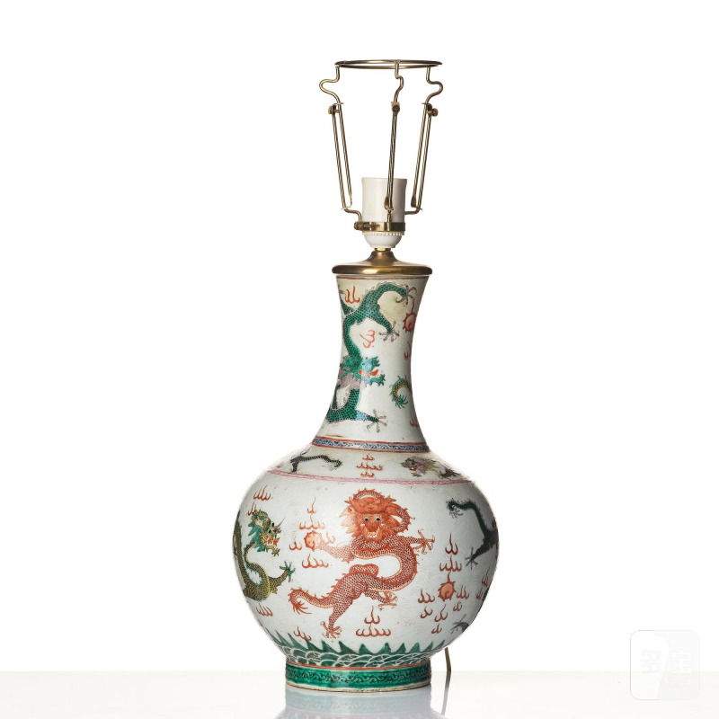 An enamelled 'nine dragon' vase, - 图2